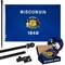 G128 - 6 Feet Tangle Free Spinning Flagpole (Black) Wisconsin Double Sided Brass Grommets Embroidered 3x5 ft (Flag Included) Aluminum Flag Pole